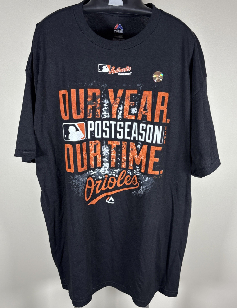 Majestic Baltimore Orioles 2014 Postseason Our Year Time Black T-Shirt Men XL
